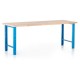 Výškovo nastaviteľný dielenský stôl 220 x 80 cm - Modrá - RAL 5012