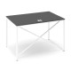 Stôl ProX 118 x 80 cm, s krytkou - Grafit / biela