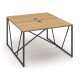Stôl ProX 118 x 137 cm, s krytkou - Dub hamilton / grafit
