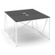 Stôl ProX 118 x 137 cm, s krytkou - Grafit / biela