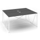 Stôl ProX 158 x 137 cm, s krytkou - Grafit / biela