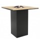Barový stôl s plynovým ohniskom COSI, Cosiloft 100 - Čierna / teak