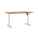 Výškovo nastaviteľný stôl OfficeTech A 140 x 80 cm, biela podnož - Buk