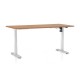 Výškovo nastaviteľný stôl OfficeTech A 160 x 80 cm, biela podnož - Buk