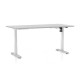 Výškovo nastaviteľný stôl OfficeTech A 160 x 80 cm, biela podnož - Svetlosivá