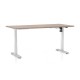 Výškovo nastaviteľný stôl OfficeTech A 160 x 80 cm, biela podnož - Dub