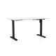 Výškovo nastaviteľný stôl OfficeTech A 140 x 80 cm, čierna podnož - Biela