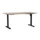 Výškovo nastaviteľný stôl OfficeTech A 160 x 80 cm, čierna podnož - Dub