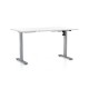 Výškovo nastaviteľný stôl OfficeTech A 140 x 80 cm, šedá podnož - Biela