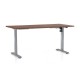 Výškovo nastaviteľný stôl OfficeTech A 160 x 80 cm, šedá podnož - Orech 