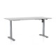 Výškovo nastaviteľný stôl OfficeTech A 160 x 80 cm, šedá podnož - Svetlosivá