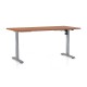 Výškovo nastaviteľný stôl OfficeTech A 160 x 80 cm, šedá podnož - Čerešňa
