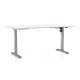 Výškovo nastaviteľný stôl OfficeTech A 160 x 80 cm, šedá podnož - Biela