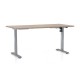 Výškovo nastaviteľný stôl OfficeTech A 160 x 80 cm, šedá podnož - Dub