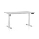 Výškovo nastaviteľný stôl OfficeTech B 140 x 80 cm, biela podnož - Svetlosivá