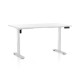 Výškovo nastaviteľný stôl OfficeTech B 140 x 80 cm, biela podnož - Biela