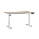 Výškovo nastaviteľný stôl OfficeTech B 140 x 80 cm, biela podnož - Dub