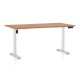 Výškovo nastaviteľný stôl OfficeTech B 160 x 80 cm, biela podnož - Buk