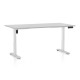 Výškovo nastaviteľný stôl OfficeTech B 160 x 80 cm, biela podnož - Svetlosivá