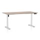 Výškovo nastaviteľný stôl OfficeTech B 160 x 80 cm, biela podnož - Dub