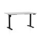 Výškovo nastaviteľný stôl OfficeTech B 140 x 80 cm, čierna podnož - Svetlosivá