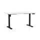 Výškovo nastaviteľný stôl OfficeTech B 140 x 80 cm, čierna podnož - Biela