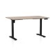 Výškovo nastaviteľný stôl OfficeTech B 140 x 80 cm, čierna podnož - Dub