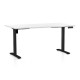 Výškovo nastaviteľný stôl OfficeTech B 160 x 80 cm, čierna podnož - Biela