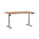 Výškovo nastaviteľný stôl OfficeTech B, 140 x 80 cm, šedá podnož - Buk
