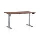 Výškovo nastaviteľný stôl OfficeTech B, 140 x 80 cm, šedá podnož - Orech 