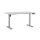 Výškovo nastaviteľný stôl OfficeTech B, 140 x 80 cm, šedá podnož - Svetlosivá