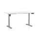 Výškovo nastaviteľný stôl OfficeTech B, 140 x 80 cm, šedá podnož - Biela