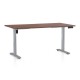 Výškovo nastaviteľný stôl OfficeTech B, 160 x 80 cm, šedá podnož - Orech 