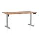 Výškovo nastaviteľný stôl OfficeTech B, 160 x 80 cm, šedá podnož - Buk