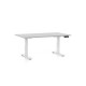 Výškovo nastaviteľný stôl OfficeTech D, 140 x 80 cm, biela podnož - Svetlosivá