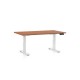Výškovo nastaviteľný stôl OfficeTech C 140 x 80 cm, biela podnož