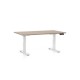 Výškovo nastaviteľný stôl OfficeTech C 140 x 80 cm, biela podnož - Dub