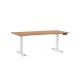 Výškovo nastaviteľný stôl OfficeTech D, 160 x 80 cm, biela podnož - Buk