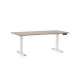 Výškovo nastaviteľný stôl OfficeTech D, 160 x 80 cm, biela podnož - Dub
