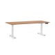 Výškovo nastaviteľný stôl OfficeTech D, 180 x 80 cm, biela podnož - Buk