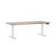 Výškovo nastaviteľný stôl OfficeTech C 180 x 80 cm, biela podnož - Dub