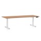 Výškovo nastaviteľný stôl OfficeTech D, 200 x 80 cm, biela podnož - Buk