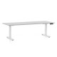 Výškovo nastaviteľný stôl OfficeTech D, 200 x 80 cm, biela podnož - Svetlosivá