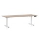 Výškovo nastaviteľný stôl OfficeTech D, 200 x 80 cm, biela podnož