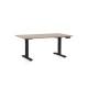 Výškovo nastaviteľný stôl OfficeTech D 140 x 80 cm, čierna podnož - Dub