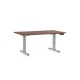 Výškovo nastaviteľný stôl OfficeTech D 140 x 80 cm, šedá podnož - Orech 