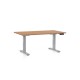 Výškovo nastaviteľný stôl OfficeTech D 140 x 80 cm, šedá podnož - Buk