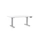 Výškovo nastaviteľný stôl OfficeTech D 140 x 80 cm, šedá podnož - Biela