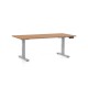 Výškovo nastaviteľný stôl OfficeTech D 160 x 80 cm, šedá podnož - Buk