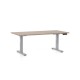 Výškovo nastaviteľný stôl OfficeTech D 160 x 80 cm, šedá podnož - Dub